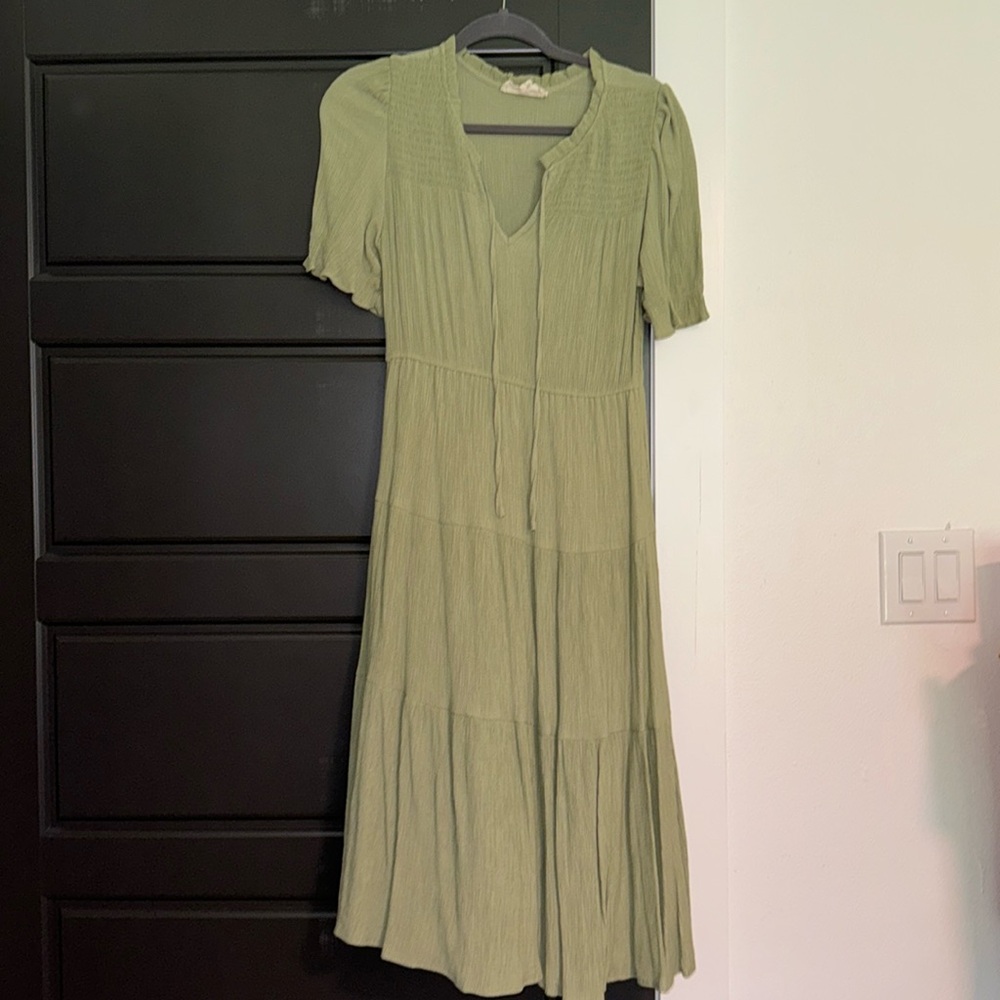 Light green midi dress